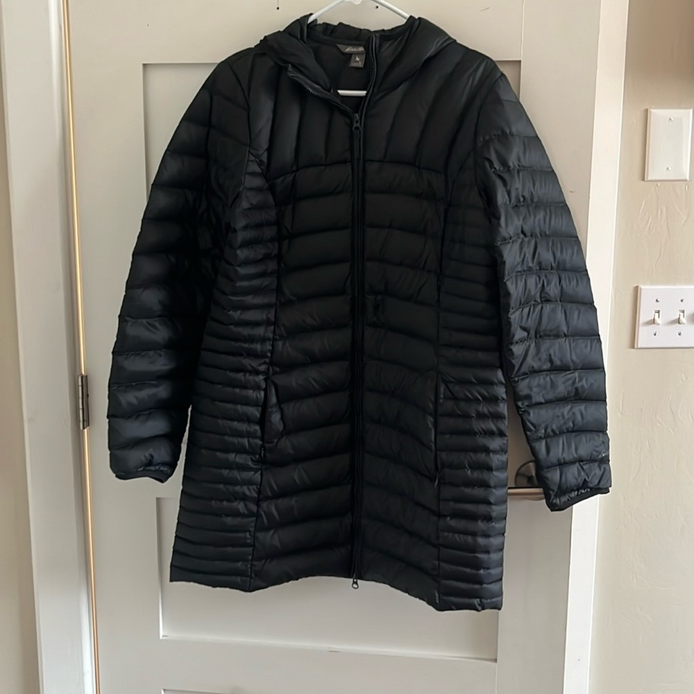 Eddie Bauer hooded down jacket Women's tall large